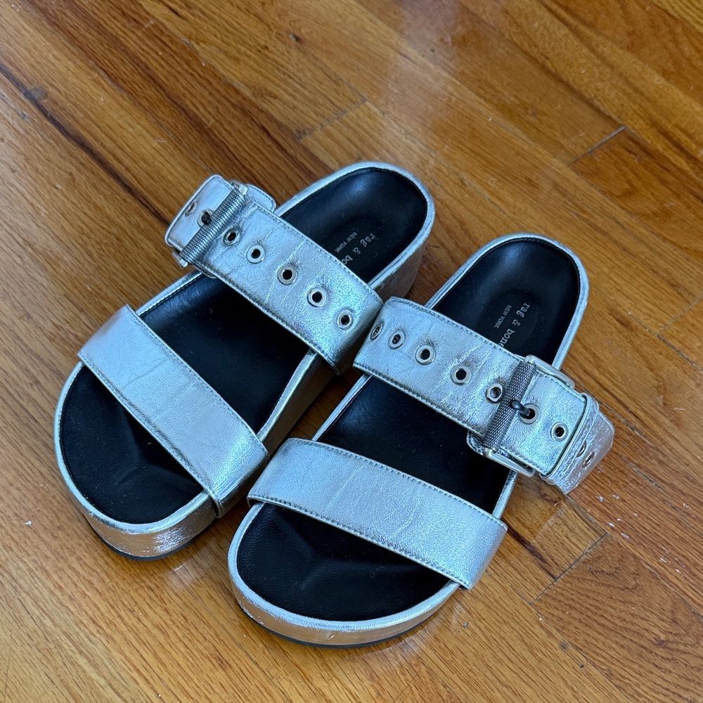 Rag and bone silver sandals size 6
